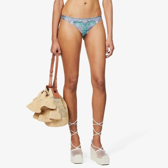 NWT$225 ZIMMERMANN Anneke Paisley-Print Bikini Bottom Briefs 2 (6-8) - Picture 1 of 12